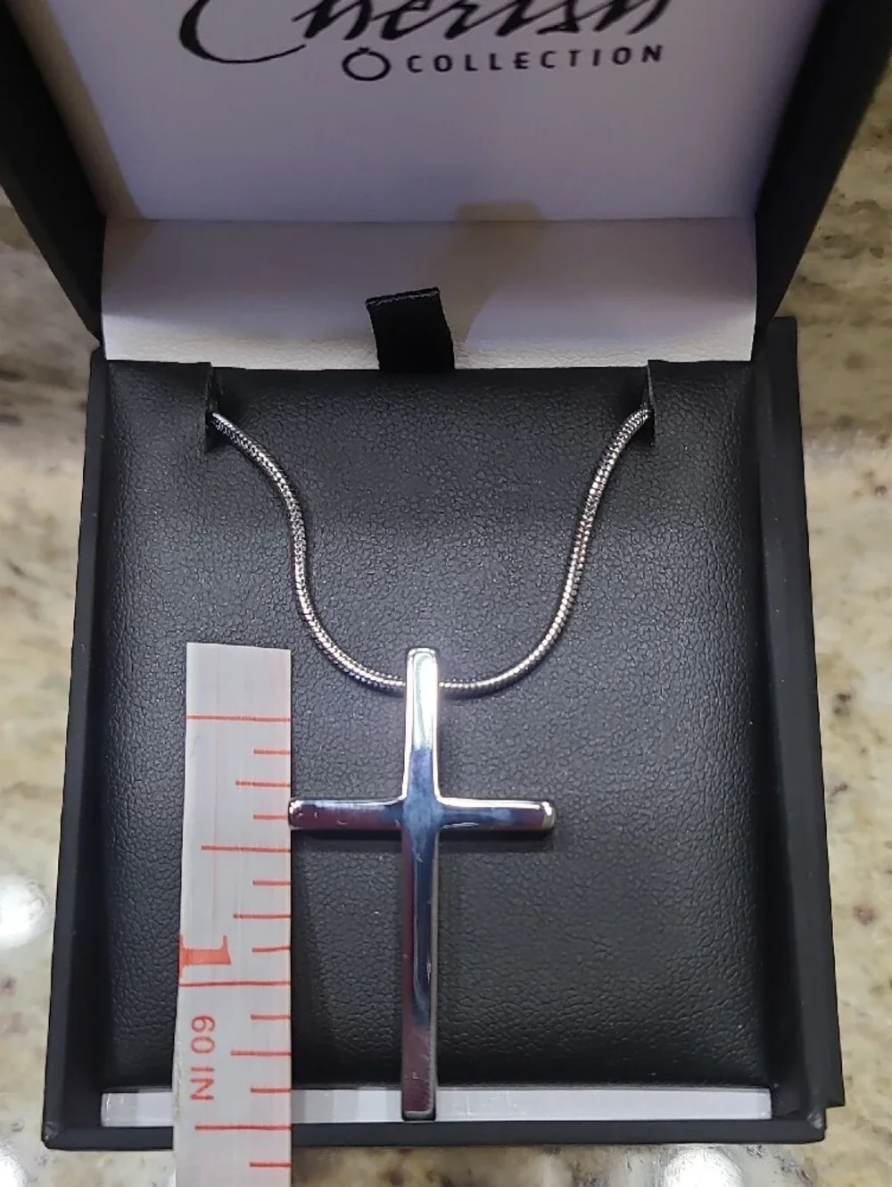 Mens Tungsten Cross Pendant With Stainless Steel chain